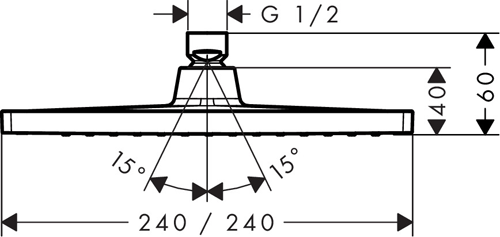 Additional image for Crometta E 240 1 Jet Shower Head (Low Pressure, Chrome).