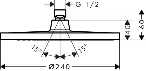 Additional image for Crometta S 240 1 Jet Shower Head (240mm, Chrome).