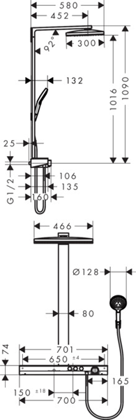 Additional image for Rainmaker Select 460 2 Jet Shower Pack (White & Chrome).