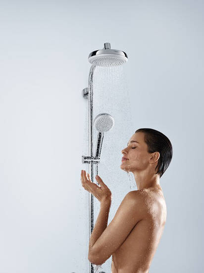 Additional image for Crometta 160 1 Jet Showerpipe EcoSmart Pack (White & Chrome).