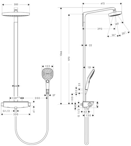 Additional image for Raindance Select E 300 Eco Shower Pack (White & Chrome).