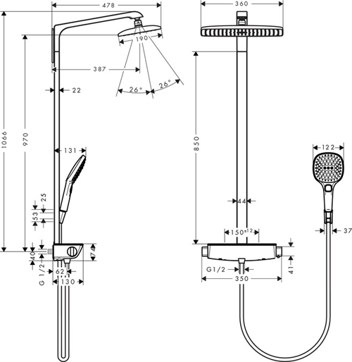 Additional image for Raindance Select E 360 Eco Shower Pack (White & Chrome).