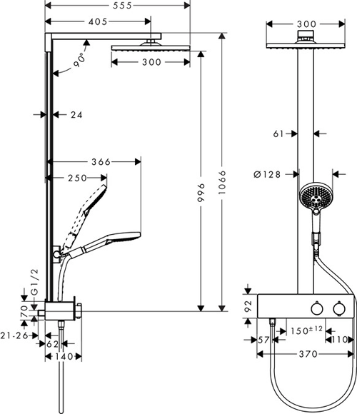 Additional image for Raindance E 300 ShowerTablet 350 Pack With 1 Jet (Chrome).