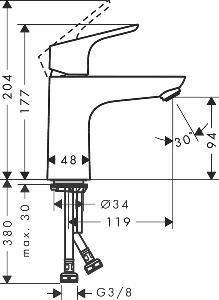 Additional image for Focus Basin Mixer Tap (Chrome).