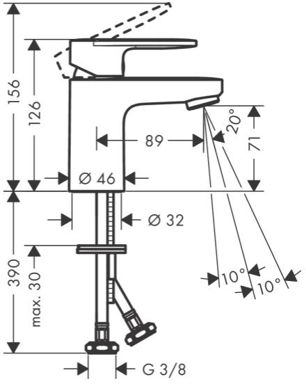 Additional image for Vernis Basin Mixer Tap (Chrome).