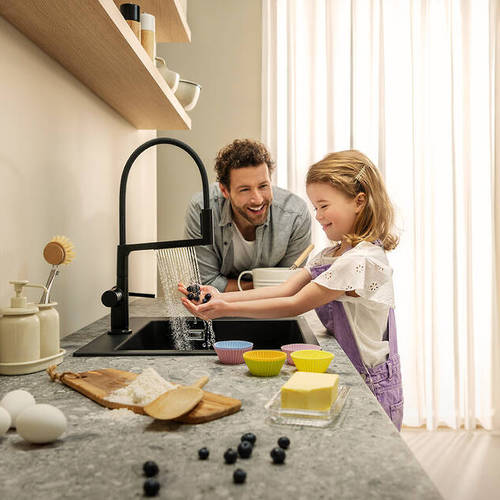 Additional image for Select M54 PowderSpray Kitchen Tap With 3 Jets (Semi-Pro, Chrome).