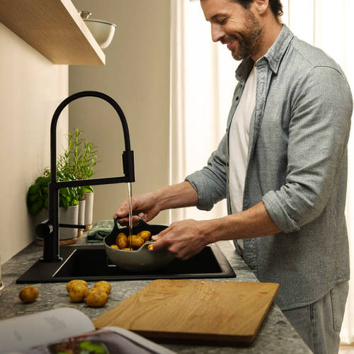 Additional image for Select M54 PowderSpray Kitchen Tap With 3 Jets (Semi-Pro, Matt Black).