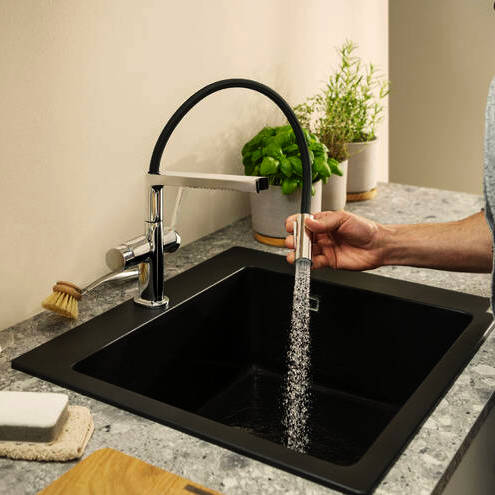 Additional image for Select M54 PowderSpray Kitchen Tap With 3 Jets (Semi-Pro, Stainless Steel).