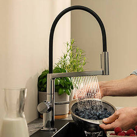 Additional image for Select M54 PowderSpray Kitchen Tap With 3 Jets (Semi-Pro, Stainless Steel).