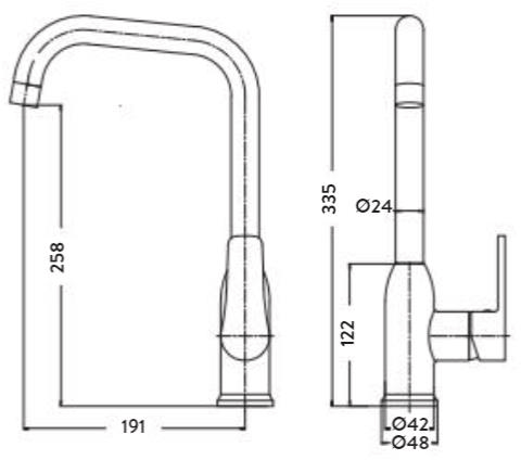 Additional image for Basel Kitchen Tap With Swivel Spout (Brushed Steel).