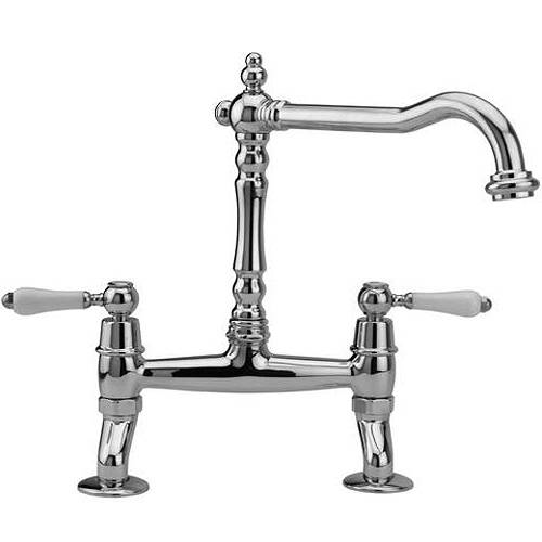 Additional image for Bexley Kitchen Tap With Dual Lever Controls (Chrome).