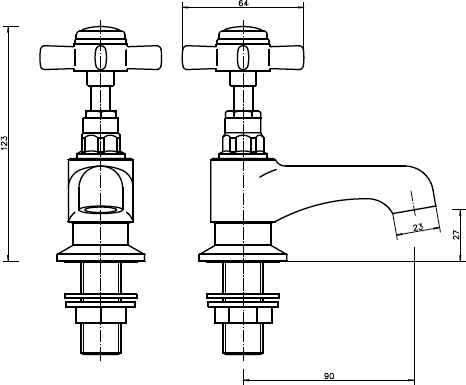 Additional image for Basin Taps (Pair, Chrome).