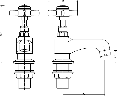 Additional image for Bath Taps (Pair, Chrome).