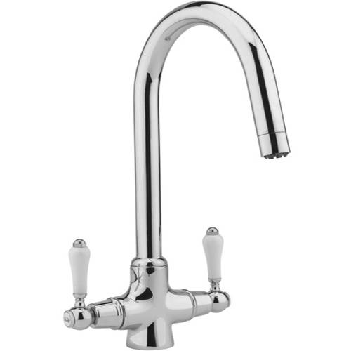 Additional image for Evie Pro Kitchen Tap With Twin Lever Controls (Chrome).