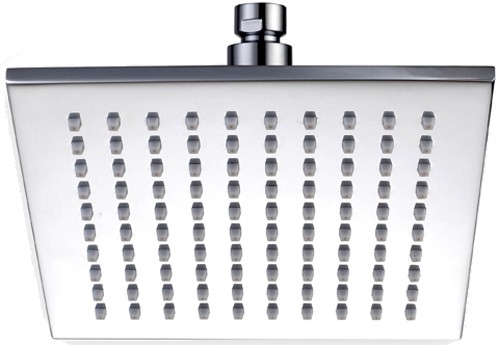 Additional image for Square Shower Head With Swivel Knuckle (200mm, Chrome).