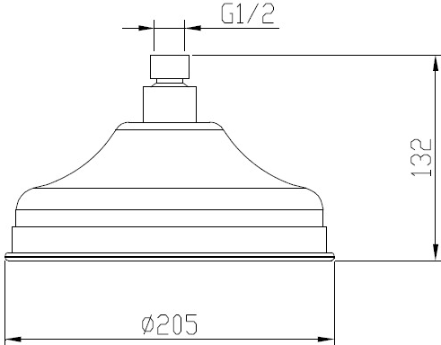 Additional image for Traditional Shower Head & Swivel Knuckle (200mm).