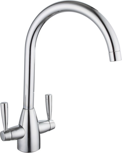 Additional image for Mia Kitchen Tap With Twin Lever Controls (Chrome).