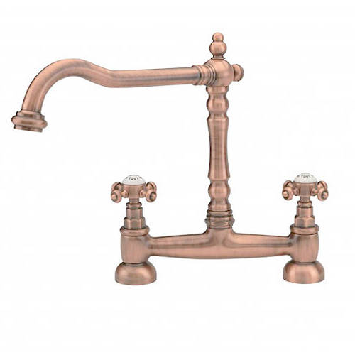 Additional image for Lambeth Kitchen Tap With Crosshead Controls (Copper).