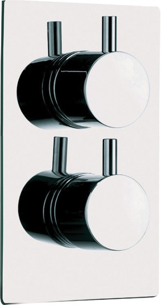 Additional image for Thermostatic Twin Shower Valve With Round Handles.