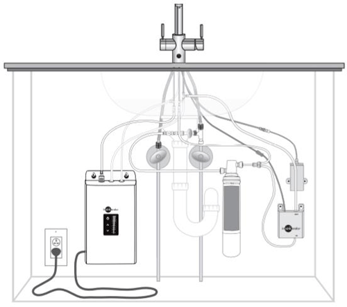 Additional image for 4N1 J Shape Steaming Hot Kitchen Tap (Brushed Steel).