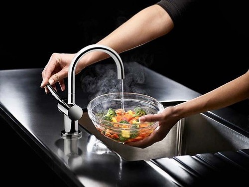 Additional image for Steaming Hot & Cold Filtered Kitchen Tap (Brushed Steel).