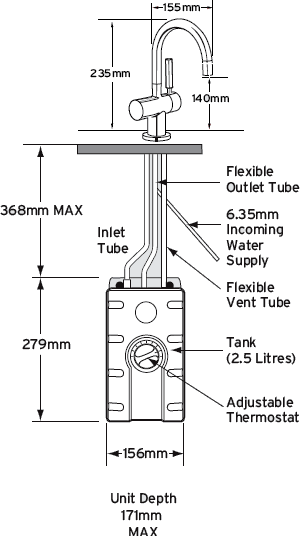 Additional image for Steaming Hot & Cold Filtered Kitchen Tap (Chrome).