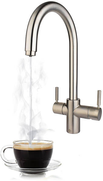 Additional image for 3N1 J Shape Steaming Hot Kitchen Tap (Brushed Steel).