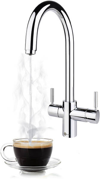 Additional image for 3N1 J Shape Steaming Hot Kitchen Tap (Chrome).