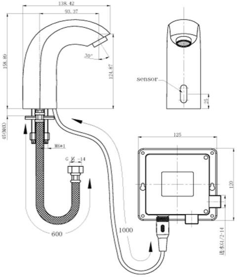 Additional image for 1 x Sensor Basin Tap (Chrome, Mains/Battery).