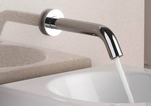 Additional image for 1 x Wall Mounted Sensor Basin Tap (Chrome, Mains/Battery).