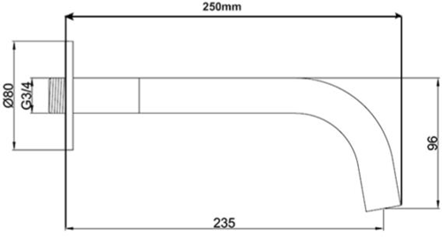 Additional image for Basin / Bath Spout (250mm, Brushed Brass).