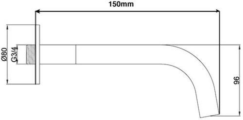 Additional image for Basin / Bath Spout (150mm, Brushed Brass).