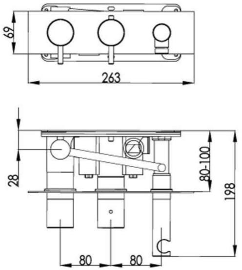 Additional image for Wall Mounted Bath & Shower Mixer Tap (2 Outlets, Brushed Brass).