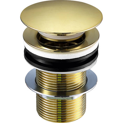 Additional image for Click Clack Basin Waste (Un-Slotted, Brushed Brass)