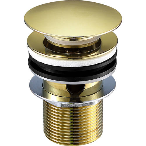 Additional image for Click Clack Basin Waste (Slotted, Brushed Brass)