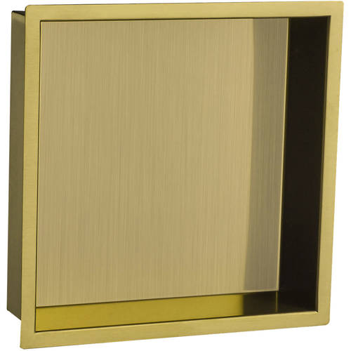 Additional image for Shower Niche (300x300mm, Brushed Brass).