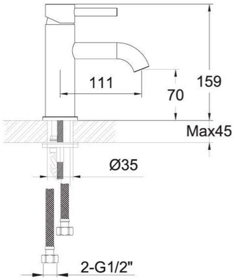 Additional image for Basin Mixer Tap (Brushed Black).