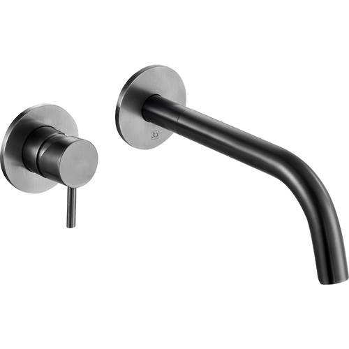 Additional image for Wall Mounted Basin Tap (250mm, Brushed Black).