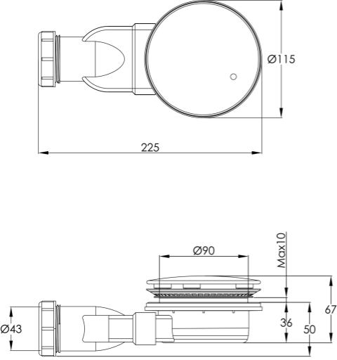 Additional image for Slim Shower Waste (Brushed Black).