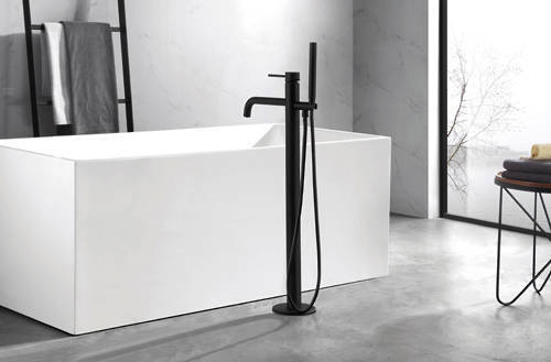 Additional image for Floor Standing Bath Shower Mixer Tap (Brushed Black).