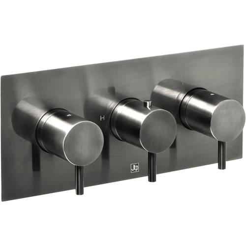 Additional image for Concealed Thermostatic Shower Valve (3 Outlets, Brushed Black).