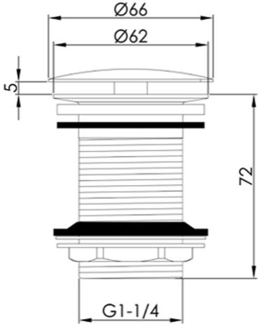 Additional image for Click Clack Basin Waste (Universal, Brushed Black).