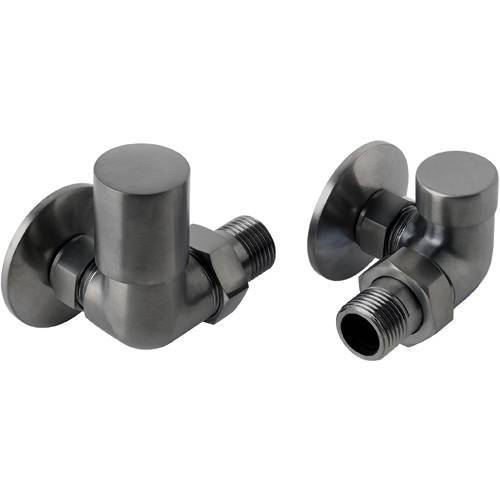 Additional image for Corner Radiator Valves (Brushed Black).