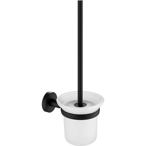 Additional image for Wall Mounted Toilet Brush & Holder (Matt Black).