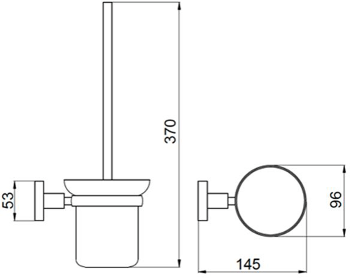 Additional image for Wall Mounted Toilet Brush & Holder (Matt Black).