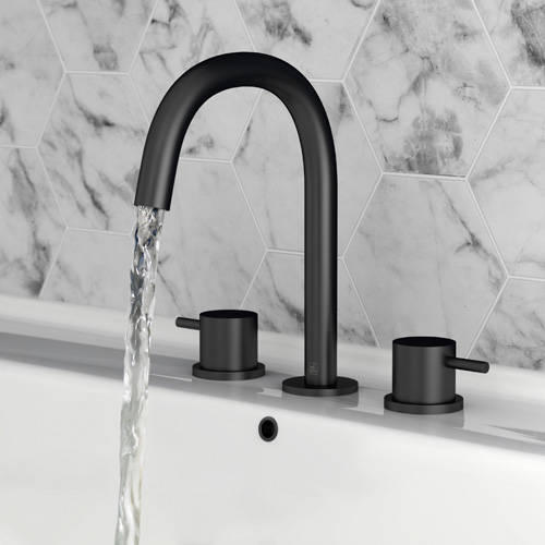 Additional image for 3 Hole Basin Mixer Tap (Matt Black).