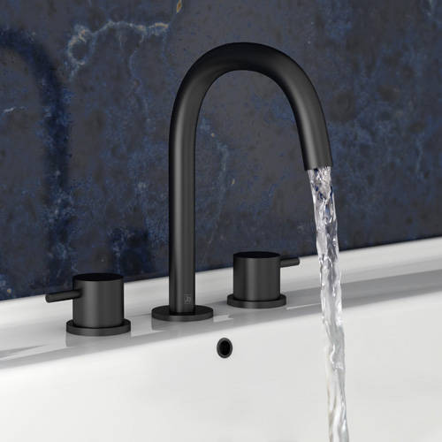 Additional image for 3 Hole Basin Mixer Tap (Matt Black).