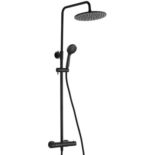 Additional image for Rigid Riser Kit With Thermostatic Shower Valve (Matt Black).