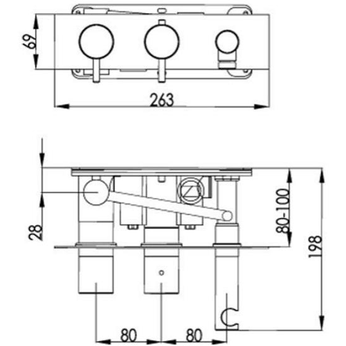 Additional image for Wall Mounted Bath & Shower Mixer Tap (2 Outlets, Matt Black).