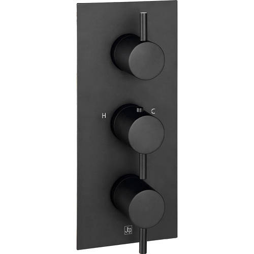 Additional image for Concealed Thermostatic Shower Valve (3 Outlets, Matt Black).